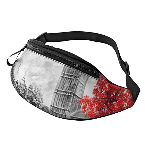 Happy Halloween Sport Hüfttasche Reise Bauchtaschen Laufen Bauchtasche mit verstellbarem Gürtel für Männer Frauen, Red London Street, Einheitsgröße von Jmorco