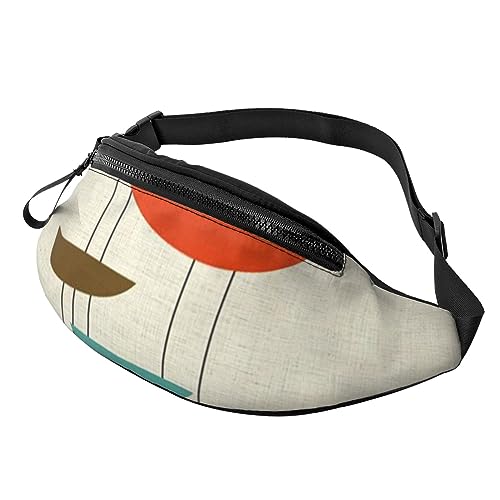 Sport-Hüfttasche mit Zitronen- und Blumenmotiv, für Reisen, Bauchtasche mit verstellbarem Gürtel für Damen und Herren, Moderne Drucke von Mid Century, Einheitsgröße von Jmorco