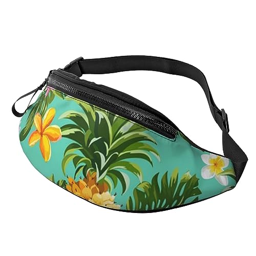 Strand-Gürteltasche mit Sonnenaufgang, Sport, Reisen, Bauchtasche, Laufen, Bauchtasche mit verstellbarem Gürtel für Damen und Herren, Tropische Frucht-Ananas, Einheitsgröße von Jmorco