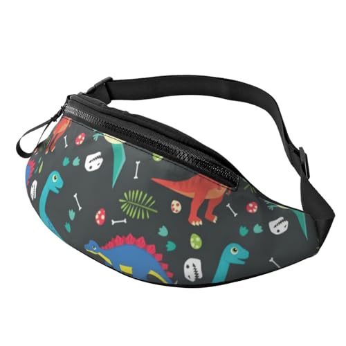 Sunset Beach Sport Hüfttasche Reise Bauchtaschen Laufen Bauchtasche mit verstellbarem Gürtel für Männer Frauen, Cartoon Dinosaurier, Einheitsgröße von Jmorco