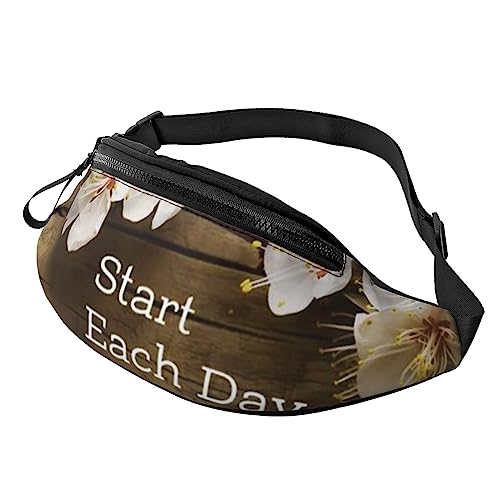 Tropischer Sonnenuntergang Sport Hüfttasche Reise Bauchtaschen Laufen Bauchtasche mit verstellbarem Gürtel für Männer Frauen, Inspirierende Zitate, Einheitsgröße von Jmorco