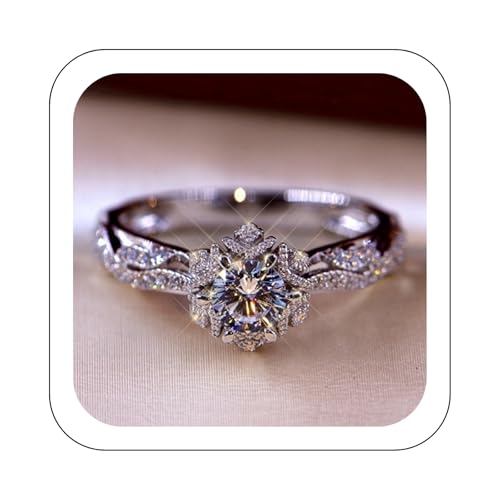 Jmwedia 925 Sterling Silber Ringe für Damen Stapeln Daumenring Eheringe Frauen Ewigkeit Seil Zirkonia Ring-Damen Trauringe Verlobungsring Promisering Engagement Schmuck Geschenk von Jmwedia