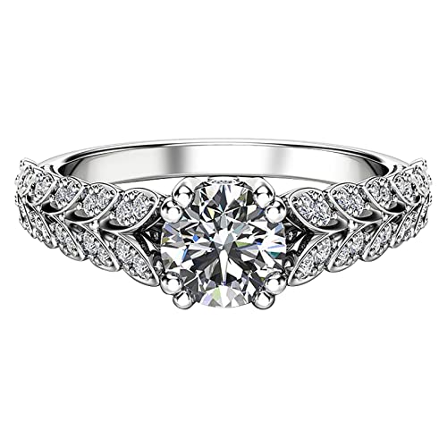 Jmwedia 925 Sterling Silber Ringe für Damen Stapeln Daumenring Eheringe Frauen Ewigkeit Seil Zirkonia Ring-Damen Trauringe Verlobungsring Promisering Engagement Schmuck Geschenk von Jmwedia