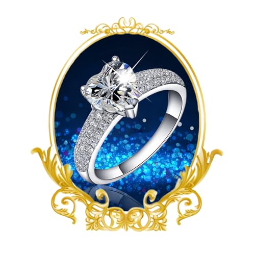 Jmwedia 925 Sterling Silber Ringe für Damen Verstellbarer Verlobungsring Eheringe Glänzend Cubic Zirkonia Fingerring Trauringe Engagement Rings für Frauen Ring-Schmuck von Jmwedia