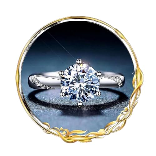 Jmwedia 925 Sterling Silber Ringe für Damen Verstellbarer Verlobungsring Eheringe Glänzend Cubic Zirkonia Fingerring Trauringe Engagement Rings für Frauen Ring-Schmuck von Jmwedia
