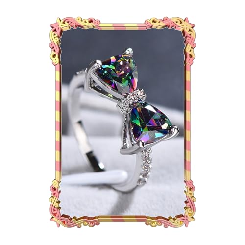 Jmwedia 925 Sterling Silber Ringe für Damen Verstellbarer Verlobungsring Eheringe Glänzend Cubic Zirkonia Fingerring Trauringe Engagement Rings für Frauen Ring-Schmuck von Jmwedia