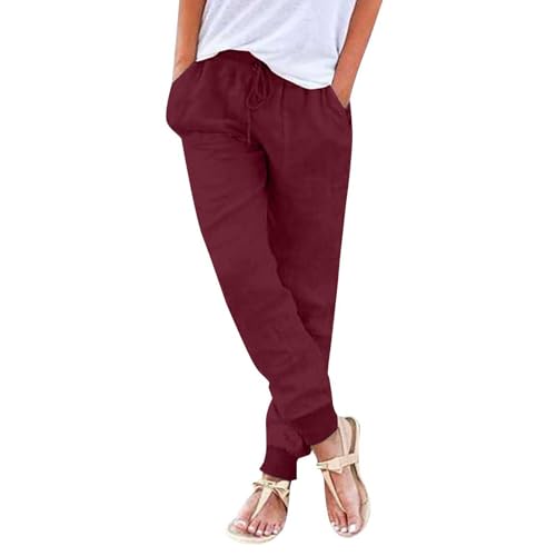 Jmwedia Leinenhose Damen Sommer Musselin Hose Damen Sommerhose Leicht Sommer Stoffhose Strandhose Einfarbig Locker Bequeme Freizeithose Chino Musselin Hose Mit Taschen Jmwedia Leinenhose Damen Sommer Musselin Hose Damen Sommerhose Leicht Sommer Stoffhose Strandhose Einfarbig Locker Bequeme Freizeithose Chino Musselin Hose Mit Taschen von Jmwedia