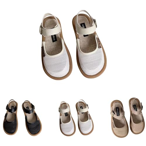 Jmwedia Mary Jane Schuhe Damen Flach - Sabots Damen Strick Runde Zehe Pumps Schuhe Atmungsaktiv Hausschuhe rutschfest Schlupfschuhe Weicher Sohle Walking schuhes Bequeme Freizeitschuhe von Jmwedia