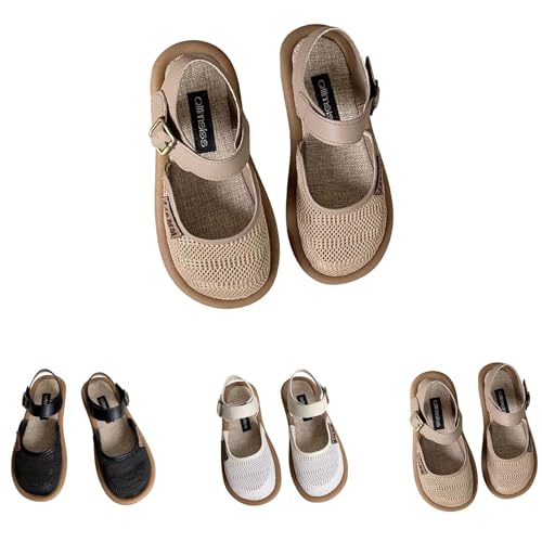 Jmwedia Mary Jane Schuhe Damen Flach - Sabots Damen Strick Runde Zehe Pumps Schuhe Atmungsaktiv Hausschuhe rutschfest Schlupfschuhe Weicher Sohle Walking schuhes Bequeme Freizeitschuhe von Jmwedia
