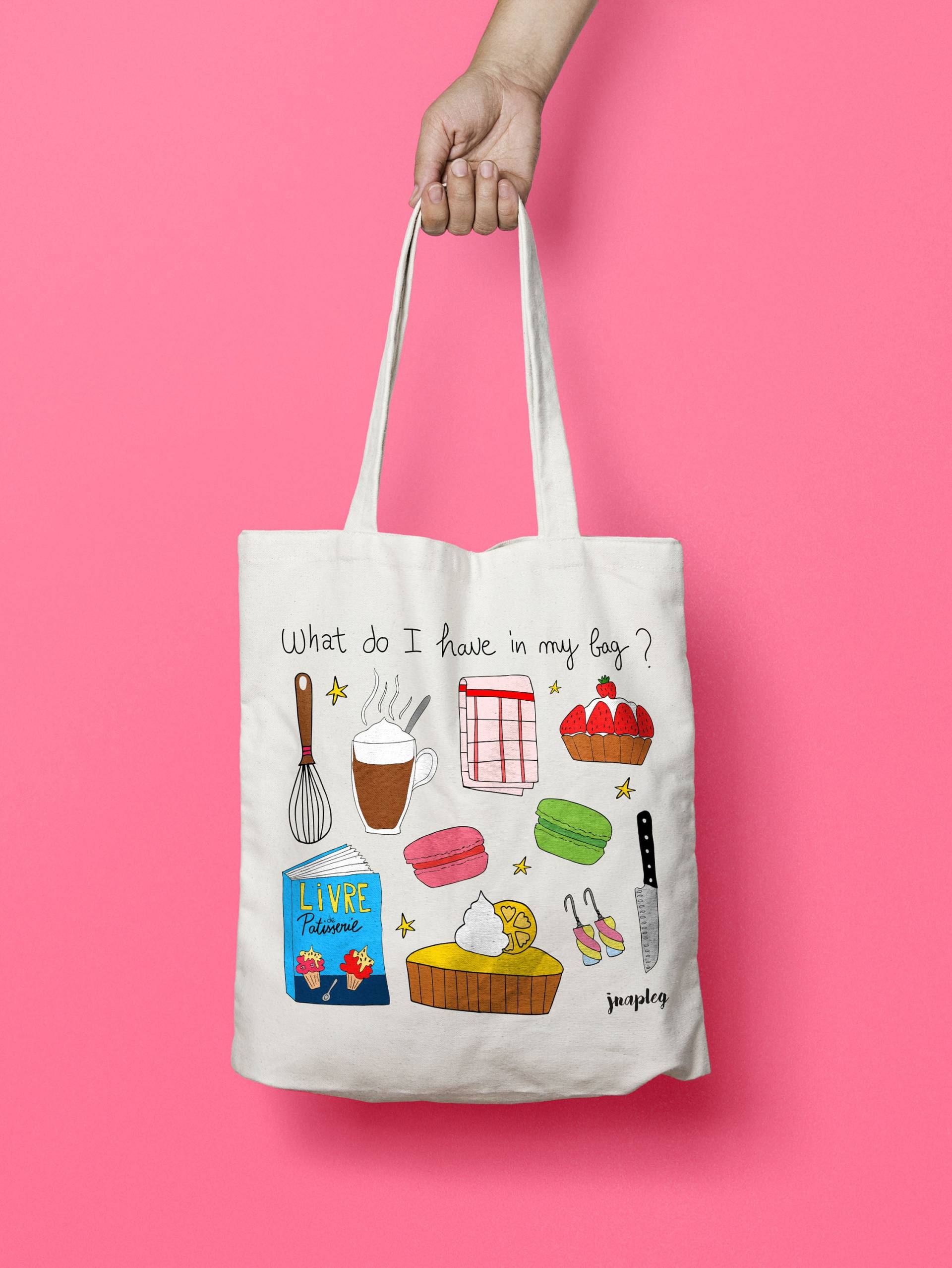 Tote Bag Patisserie/Baumwolltasche Damentasche Leinentasche Original Geschenk Tote Bag Patisserie/Baumwolltasche Damentasche Leinentasche Original Geschenk von Jnapleg