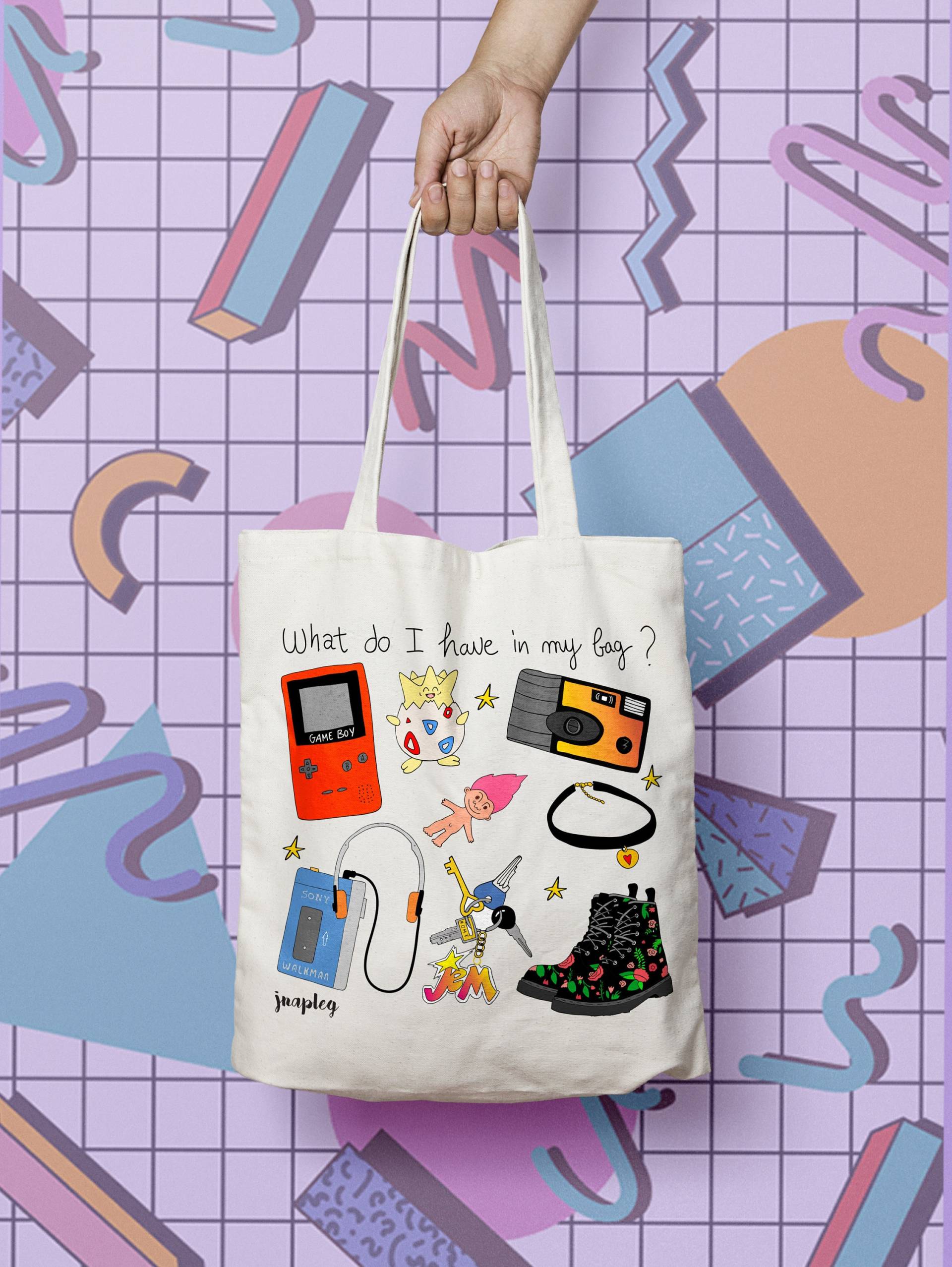 Tragetasche 90Er Jahre/Baumwolltasche Damentasche Segeltuchtasche Originalgeschenk von Jnapleg