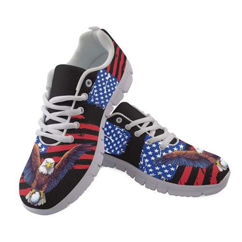 Jndtueit Arbeitsschuhe, modischer Laufschuh, Wanderschuhe, Wanderschuhe, Netz-Sneaker für Damen, Adler Amerikanische Flagge, Blau, 40 EU Jndtueit Arbeitsschuhe, modischer Laufschuh, Wanderschuhe, Wanderschuhe, Netz-Sneaker für Damen, Adler Amerikanische Flagge, Blau, 40 EU von Jndtueit