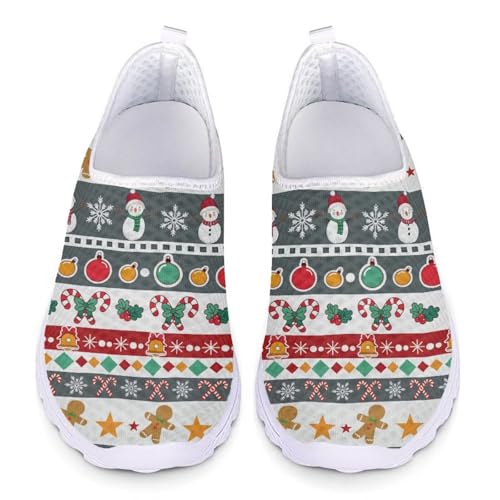 Jndtueit Arbeitssloafer, Büro-Tennisschuhe, Netzstoff, Freizeit-Sneaker für Damen, Schneemann Grau Zierstreifen, 36 EU Jndtueit Arbeitssloafer, Büro-Tennisschuhe, Netzstoff, Freizeit-Sneaker für Damen, Schneemann Grau Zierstreifen, 36 EU von Jndtueit
