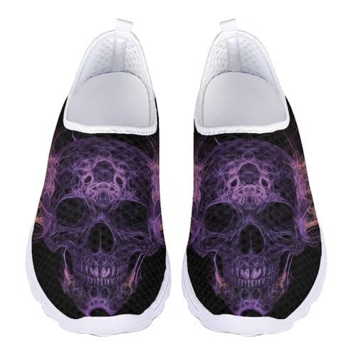 Jndtueit Arbeitssloafer, Büro-Tennisschuhe, Netzstoff, Freizeit-Sneaker für Damen, Skull Purple Flame, 41 EU Jndtueit Arbeitssloafer, Büro-Tennisschuhe, Netzstoff, Freizeit-Sneaker für Damen, Skull Purple Flame, 41 EU von Jndtueit