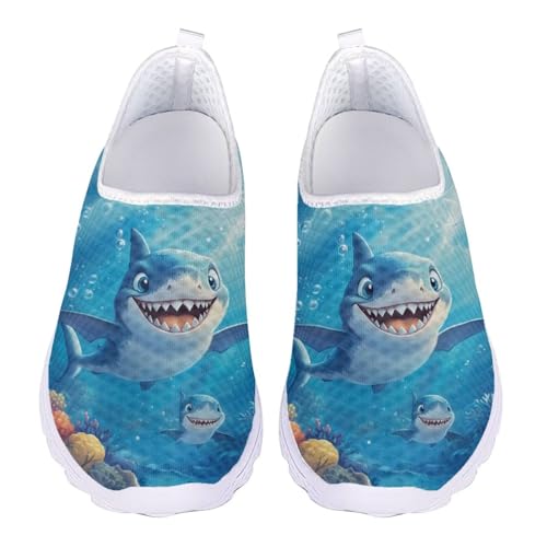 Jndtueit Barfuß-Sneaker, Laufschuhe, Loafer, legere Arbeitsschuhe für Damen und Herren, Cartoon Shark Blue, 38 EU Jndtueit Barfuß-Sneaker, Laufschuhe, Loafer, legere Arbeitsschuhe für Damen und Herren, Cartoon Shark Blue, 38 EU von Jndtueit