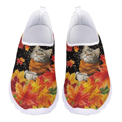 Jndtueit Barfuß-Sneaker, Laufschuhe, Loafer, legere Arbeitsschuhe für Damen und Herren, Cat Red Maple Leaf, 43 EU Jndtueit Barfuß-Sneaker, Laufschuhe, Loafer, legere Arbeitsschuhe für Damen und Herren, Cat Red Maple Leaf, 43 EU von Jndtueit