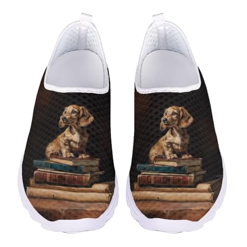 Jndtueit Barfuß-Sneaker, Laufschuhe, Loafer, legere Arbeitsschuhe für Damen und Herren, Dackel Buch Braun, 38 EU Jndtueit Barfuß-Sneaker, Laufschuhe, Loafer, legere Arbeitsschuhe für Damen und Herren, Dackel Buch Braun, 38 EU von Jndtueit