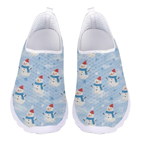 Jndtueit Barfuß-Sneaker, Laufschuhe, Loafer, legere Arbeitsschuhe für Damen und Herren, Schneemann Blue Star, 38 EU von Jndtueit