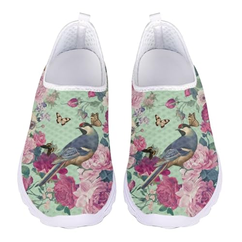 Jndtueit Butterfly Sportschuhe Mesh Walking Business Loafers Sneaker für Damen, Kolibri Schmetterling Blume Grün, 43 EU Jndtueit Butterfly Sportschuhe Mesh Walking Business Loafers Sneaker für Damen, Kolibri Schmetterling Blume Grün, 43 EU von Jndtueit