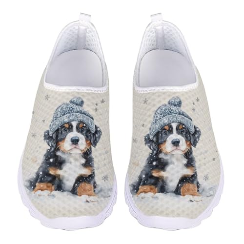 Jndtueit Damen Freizeit Loafers Mesh Walking Schuhe Übung Sneaker für jedes Wetter, Puppy Dog Beige, 41 EU von Jndtueit