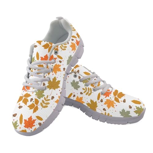 Jndtueit Damen Herren Camo Jagd Laufen Sneaker rutschfeste Mesh Wanderschuhe, Fall Maple Leaf White, 40 EU Jndtueit Damen Herren Camo Jagd Laufen Sneaker rutschfeste Mesh Wanderschuhe, Fall Maple Leaf White, 40 EU von Jndtueit