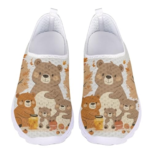 Jndtueit Damen Herren Running Sneaker Walking Tennis Loafer Sport Outdoor Arbeitsschuhe, Cartoon-Bär, 43 EU von Jndtueit