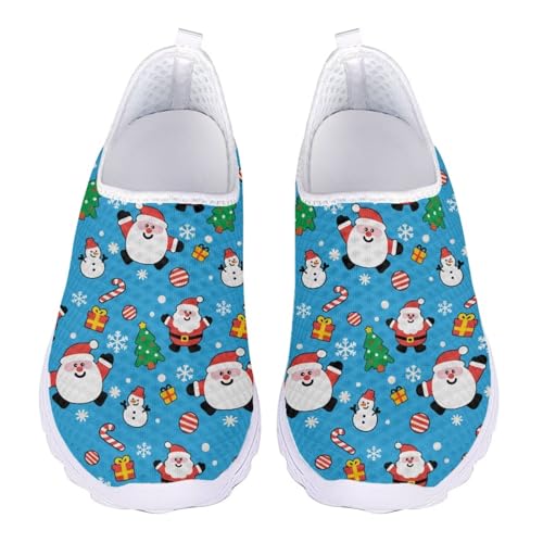 Jndtueit Damen Herren Running Sneaker Walking Tennis Loafer Sport Outdoor Arbeitsschuhe, Weihnachtsmann Schneemann blau, 36 EU Jndtueit Damen Herren Running Sneaker Walking Tennis Loafer Sport Outdoor Arbeitsschuhe, Weihnachtsmann Schneemann blau, 36 EU von Jndtueit