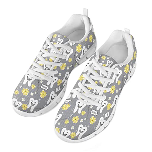 Jndtueit Damen Jogging Mode Turnschuhe Krankenschwester Zahnarzt Zahnarzt Niedlich Print Mesh Trainer Straßenlaufschuhe rutschfest von Jndtueit