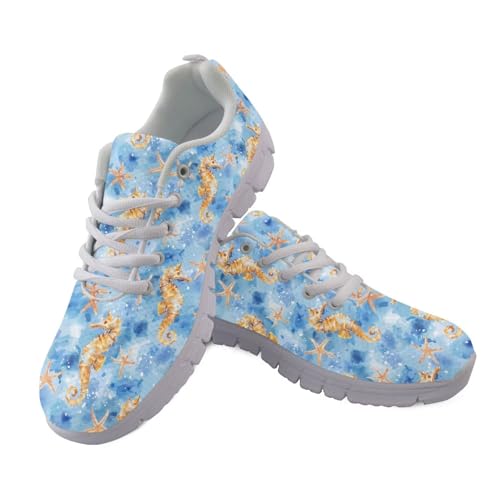 Jndtueit Damen-Lauf-Sneaker, lässig, Outdoor-Schuhe für Herren, Mesh-Fitness-Sneaker, Sea Horse Blue, 40 EU von Jndtueit