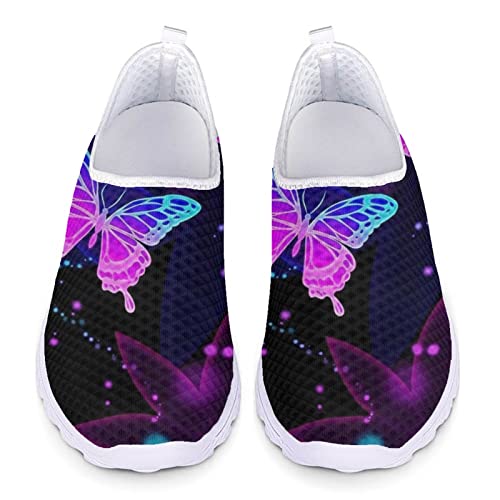 Jndtueit Damen-Slip-on-Schuhe Bunte Schmetterlingsdruck-Luftkissen-Mode-Turnschuhe für Fitnessstudio, Joggen, sportliche Wanderschuhe mit Gummirücken Jndtueit Damen-Slip-on-Schuhe Bunte Schmetterlingsdruck-Luftkissen-Mode-Turnschuhe für Fitnessstudio, Joggen, sportliche Wanderschuhe mit Gummirücken von Jndtueit