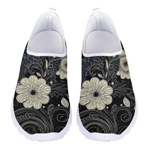 Jndtueit Damen Sportschuhe Mesh Walking Radfahren Arbeit Loafers Sneaker für Frauen, Boho Floral Blue, 36 EU Jndtueit Damen Sportschuhe Mesh Walking Radfahren Arbeit Loafers Sneaker für Frauen, Boho Floral Blue, 36 EU von Jndtueit