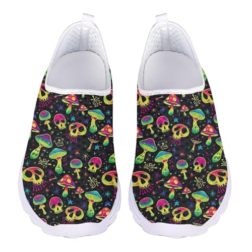 Jndtueit Damen Totenkopf-Lauf-Sneaker, Walking-Loafer, flache Netzschuhe für Damen, Grüner Totenkopf-Pilz-Stern, 39 EU Jndtueit Damen Totenkopf-Lauf-Sneaker, Walking-Loafer, flache Netzschuhe für Damen, Grüner Totenkopf-Pilz-Stern, 39 EU von Jndtueit