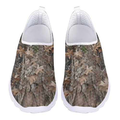 Jndtueit Damen Walking Loafer Mesh Tennisschuhe Tennis Sneaker für jedes Wetter, Braun Camo Jagd Ahornblatt, 43 EU Jndtueit Damen Walking Loafer Mesh Tennisschuhe Tennis Sneaker für jedes Wetter, Braun Camo Jagd Ahornblatt, 43 EU von Jndtueit