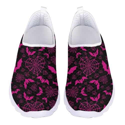Jndtueit Damen-Wanderschuh, bequem, Freizeit, Loafer, flache Schuhe, Outdoor, Netz-Sneaker, Bat Love Spinnennetz, 39 EU von Jndtueit