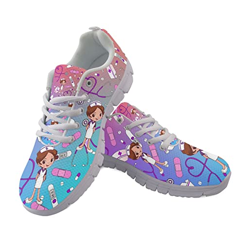 Jndtueit Damen Wanderschuhe Niedliche Cartoon Krankenschwester Muster Mesh Atmungsaktive Mode Trainer Turnschuhe für Tennis Sport Sportlich Activewear Jndtueit Damen Wanderschuhe Niedliche Cartoon Krankenschwester Muster Mesh Atmungsaktive Mode Trainer Turnschuhe für Tennis Sport Sportlich Activewear von Jndtueit