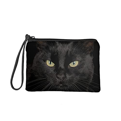 Jndtueit Damen und Herren Canvas Münzbörse Pouches Clutch Handtasche, schwarze Katzen, 1 Stück, Münzbörse von Jndtueit