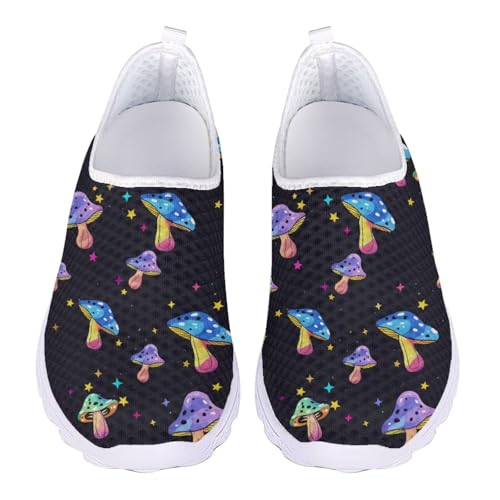 Jndtueit Flache Sportschuhe für Damen, Arbeitsschuhe, Netzstoff, Loafer, Lauf-Sneaker, Cartoon Pilz Stern Blau, 37 EU Jndtueit Flache Sportschuhe für Damen, Arbeitsschuhe, Netzstoff, Loafer, Lauf-Sneaker, Cartoon Pilz Stern Blau, 37 EU von Jndtueit
