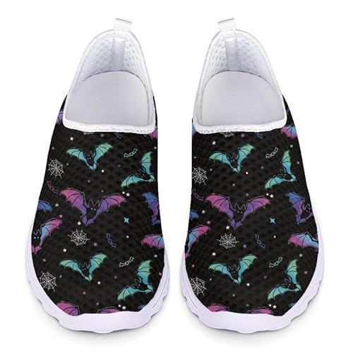 Jndtueit Fledermaus Frauen Trainer Flats Schuhe, Halloween Fledermaus Athletische Schuhe Sneakers Fahren Loafers, Bunte Sternennacht Weibliche Lauftrainer Strand Walking Schuhe Jndtueit Fledermaus Frauen Trainer Flats Schuhe, Halloween Fledermaus Athletische Schuhe Sneakers Fahren Loafers, Bunte Sternennacht Weibliche Lauftrainer Strand Walking Schuhe von Jndtueit