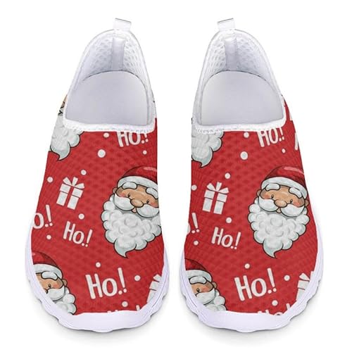 Jndtueit Frohe Weihnachten Slip On Atme Mesh Walking Schuhe, Santa Claus Frauen Leichte Luft Schuh, Rote Krankenschwester Schuhe Laufen Athletisch Jndtueit Frohe Weihnachten Slip On Atme Mesh Walking Schuhe, Santa Claus Frauen Leichte Luft Schuh, Rote Krankenschwester Schuhe Laufen Athletisch von Jndtueit