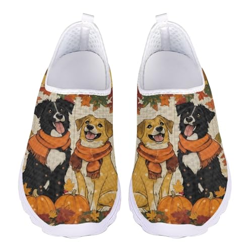 Jndtueit Herren Damen Walkschuh, breite Zehenpartie, Büroschuhe, Netz-Loafer, Wander-Sneaker, Dog Fall Maple Leaf, 43 EU von Jndtueit
