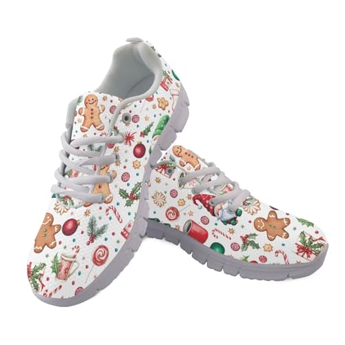 Jndtueit Lauf-Sneaker, Schnürschuh, Sport, Freizeit, athletisch, Netz-Schuhe für Damen und Herren, Cartoon-Muster, weiß, 41 EU Jndtueit Lauf-Sneaker, Schnürschuh, Sport, Freizeit, athletisch, Netz-Schuhe für Damen und Herren, Cartoon-Muster, weiß, 41 EU von Jndtueit