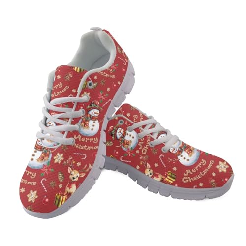Jndtueit Lauf-Sneaker, Schnürschuh, Sport, Freizeit, athletisch, Netz-Schuhe für Damen und Herren, Schneemann Hirsch rot, 36 EU Jndtueit Lauf-Sneaker, Schnürschuh, Sport, Freizeit, athletisch, Netz-Schuhe für Damen und Herren, Schneemann Hirsch rot, 36 EU von Jndtueit