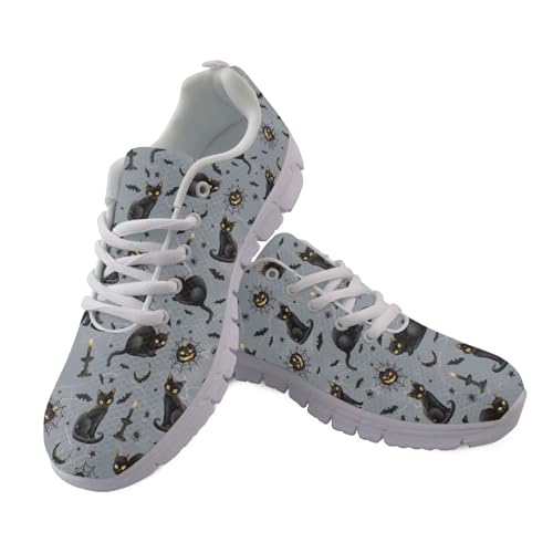 Jndtueit Lauf-Sneaker, atmungsaktive Netz-Schuhe für Damen und Herren, athletischer Sneaker, Halloween Katze Kürbis Grau, 39 EU Jndtueit Lauf-Sneaker, atmungsaktive Netz-Schuhe für Damen und Herren, athletischer Sneaker, Halloween Katze Kürbis Grau, 39 EU von Jndtueit