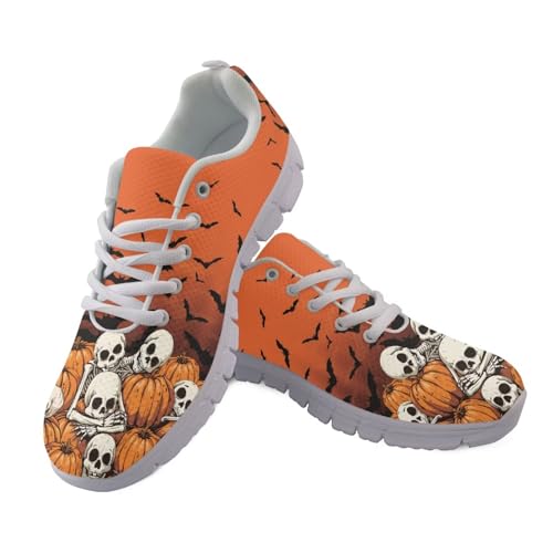 Jndtueit Lauf-Sneaker, atmungsaktive Netz-Schuhe für Damen und Herren, athletischer Sneaker, Halloween Totenkopf Kürbis Orange, 36 EU Jndtueit Lauf-Sneaker, atmungsaktive Netz-Schuhe für Damen und Herren, athletischer Sneaker, Halloween Totenkopf Kürbis Orange, 36 EU von Jndtueit