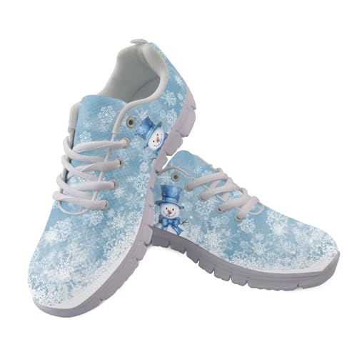 Jndtueit Lauf-Sneaker, atmungsaktive Netz-Schuhe für Damen und Herren, athletischer Sneaker, Weihnachtsschneemann, Schneeflocke, Blau, 36 EU Jndtueit Lauf-Sneaker, atmungsaktive Netz-Schuhe für Damen und Herren, athletischer Sneaker, Weihnachtsschneemann, Schneeflocke, Blau, 36 EU von Jndtueit