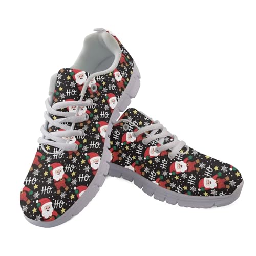 Jndtueit Mesh-Lauf-Sneaker, atmungsaktive Sportschuhe, breiter Zehenbereich, Tennis, Walking-Schuhe für Damen, Herren, Erwachsene, Weihnachtsmann, Schwarz, 41 EU Jndtueit Mesh-Lauf-Sneaker, atmungsaktive Sportschuhe, breiter Zehenbereich, Tennis, Walking-Schuhe für Damen, Herren, Erwachsene, Weihnachtsmann, Schwarz, 41 EU von Jndtueit