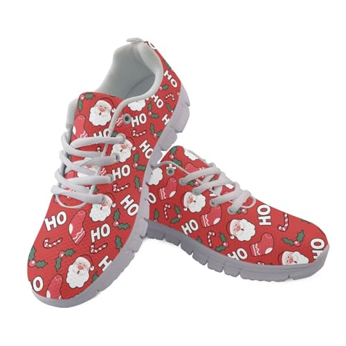 Jndtueit Mesh-Lauf-Sneaker, atmungsaktive Sportschuhe, breiter Zehenbereich, Tennis, Walking-Schuhe für Damen, Herren, Erwachsene, Zuckerstange, Weihnachtsmann, Rot, 36 EU Jndtueit Mesh-Lauf-Sneaker, atmungsaktive Sportschuhe, breiter Zehenbereich, Tennis, Walking-Schuhe für Damen, Herren, Erwachsene, Zuckerstange, Weihnachtsmann, Rot, 36 EU von Jndtueit