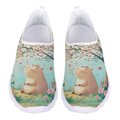 Jndtueit Niedliche Tier-Sport-Loafer, lässig, Walking, Netzschuhe, Sneaker für Damen, Cartoon Capybara Flower Blue, 38 EU Jndtueit Niedliche Tier-Sport-Loafer, lässig, Walking, Netzschuhe, Sneaker für Damen, Cartoon Capybara Flower Blue, 38 EU von Jndtueit