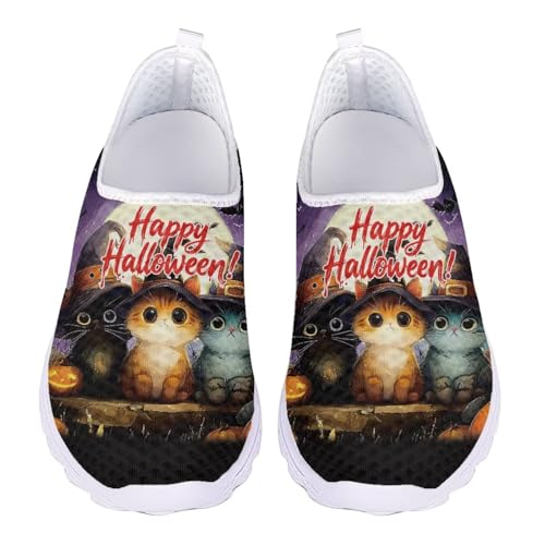 Jndtueit Niedliche Tier-Sport-Loafer, lässig, Walking, Netzschuhe, Sneaker für Damen, Halloween Katze Hexe schwarz, 41 EU Jndtueit Niedliche Tier-Sport-Loafer, lässig, Walking, Netzschuhe, Sneaker für Damen, Halloween Katze Hexe schwarz, 41 EU von Jndtueit