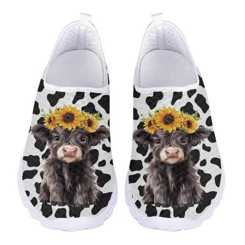 Jndtueit Niedliche Tier-Sport-Loafer, lässig, Walking, Netzschuhe, Sneaker für Damen, Highland Cattle Black White Cow, 38 EU Jndtueit Niedliche Tier-Sport-Loafer, lässig, Walking, Netzschuhe, Sneaker für Damen, Highland Cattle Black White Cow, 38 EU von Jndtueit
